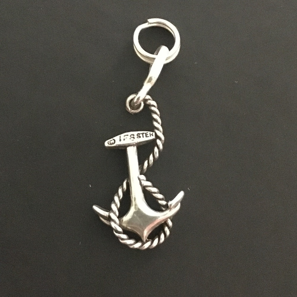 Sterling Anchor & Rope Charm - Picture 2 of 3